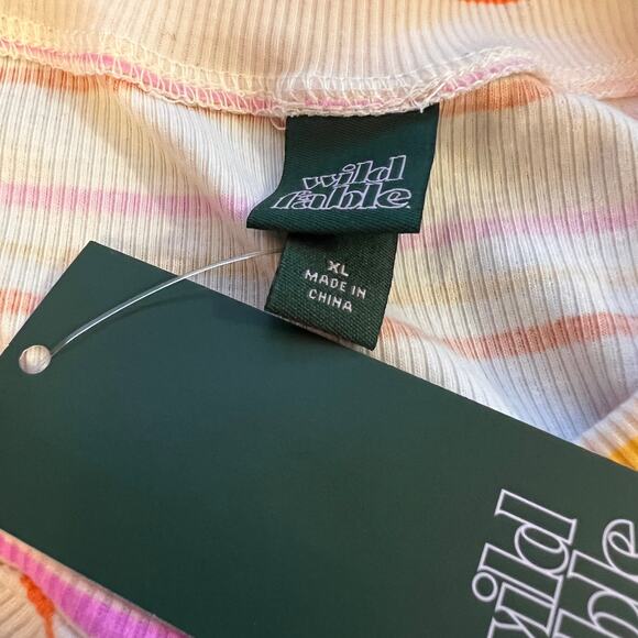 Wild Fable Women's Orange Striped Open Back Tiny Tank Top - Size XL - NWT - Picture 2 of 5